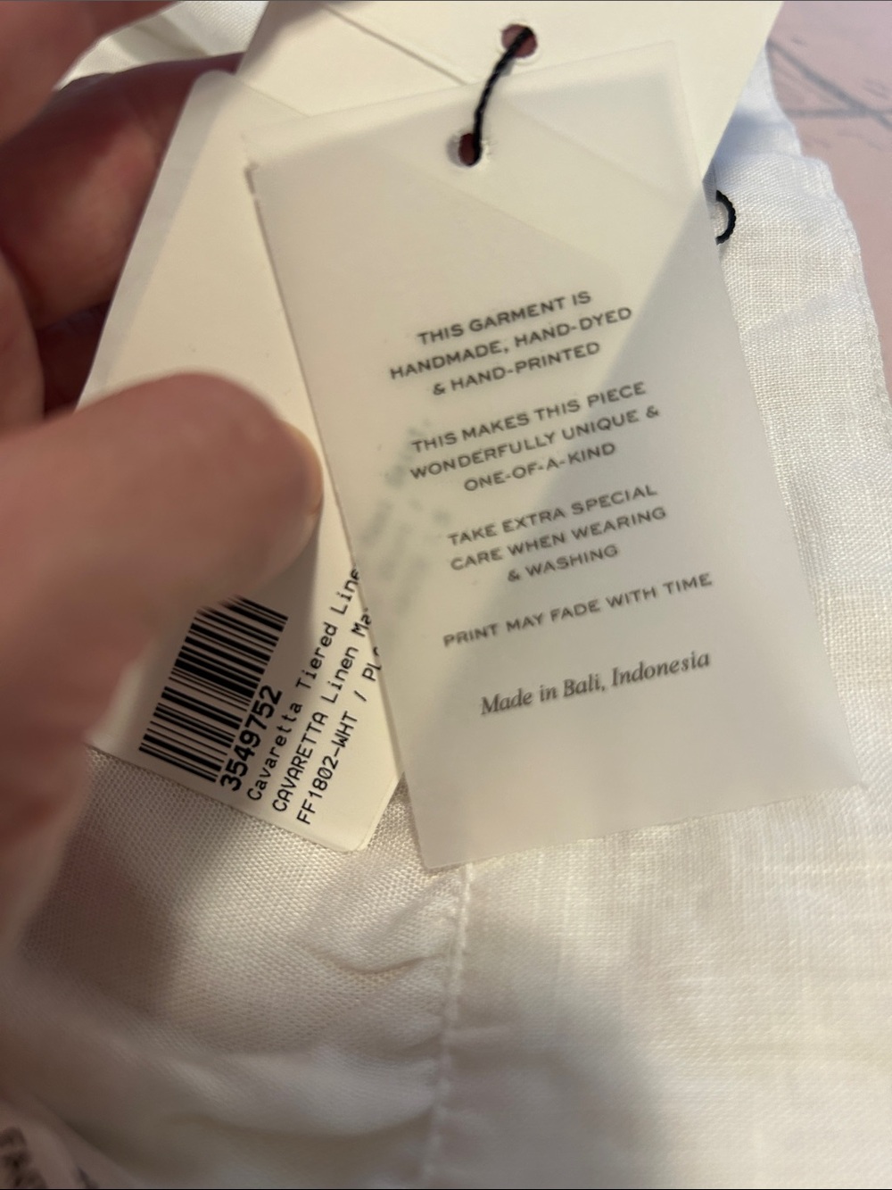 Faithfull the Brand White Tiered Linen Wrap Skirt with Waist Tie - Picture 7 of 7